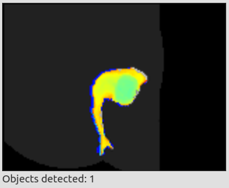 Detected person with open hand grabbing